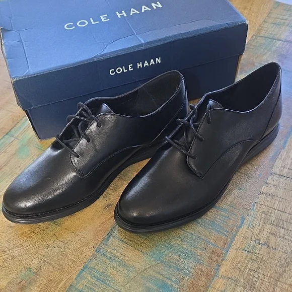 Cole Haan Men's Classic Black Oxfords - Picture 1 of 8